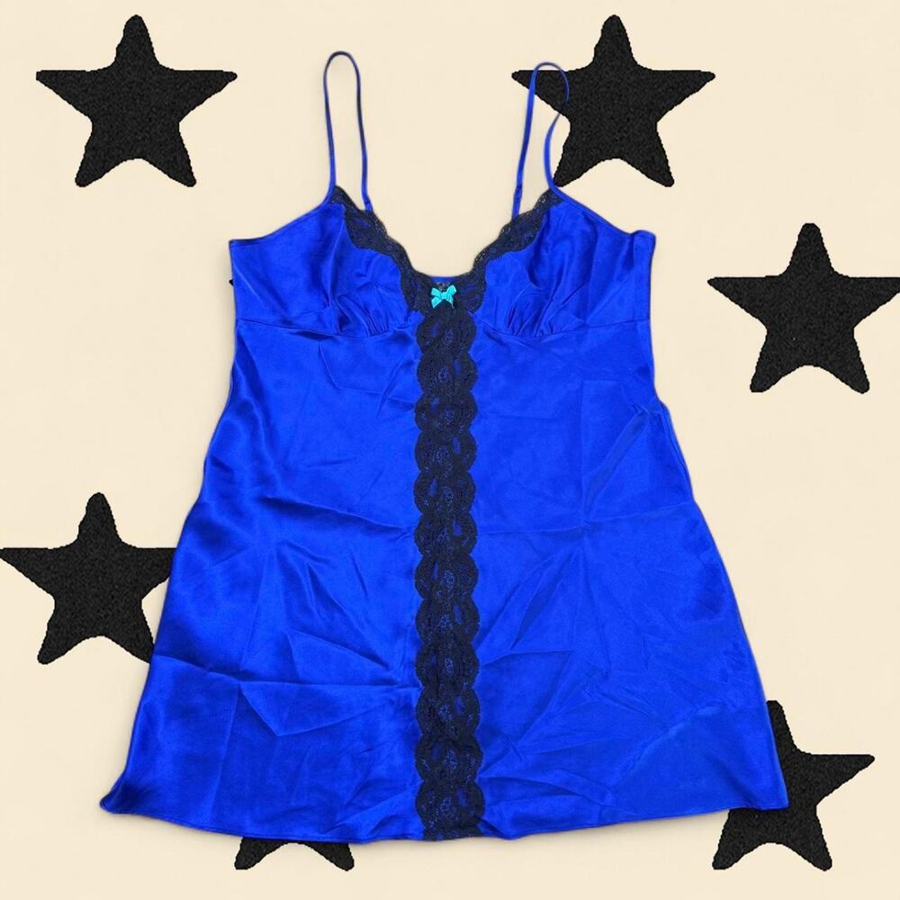 ★ Y2k blue and lace cami slip ★